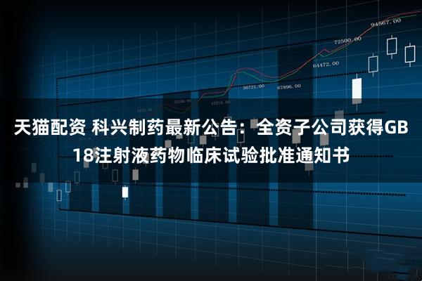 天猫配资 科兴制药最新公告：全资子公司获得GB18注射液药物临床试验批准通知书