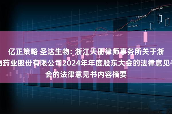 亿正策略 圣达生物: 浙江天册律师事务所关于浙江圣达生物药业股份有限公司2024年年度股东大会的法律意见书内容摘要