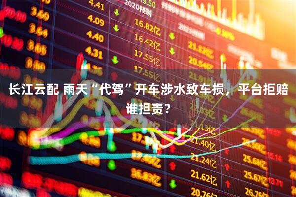 长江云配 雨天“代驾”开车涉水致车损，平台拒赔谁担责？
