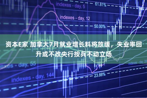 资本E家 加拿大7月就业增长料将放缓，失业率回升或不改央行按兵不动立场